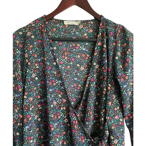 Chloe & Katie Women Crop Top XS Floral Print Wrap Y2K Retro Boho Hippie Festival - Picture 8 of 9